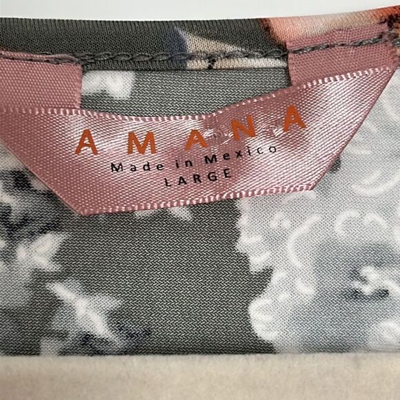 Amana Grey & Coral Floral Textured Split Tulip Sleeves - Picture 4 of 7